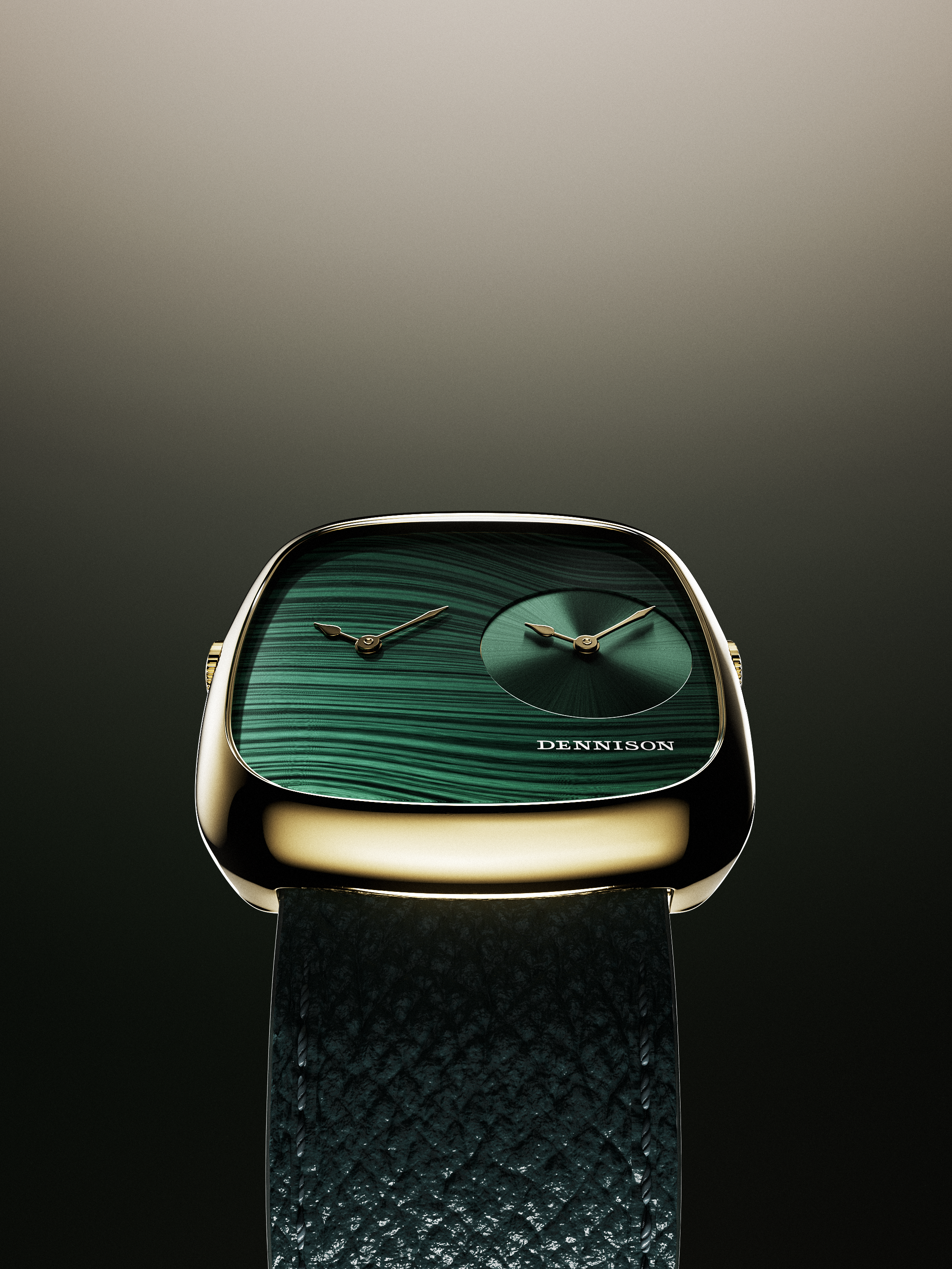 Malachite & Green Sunray In Gold