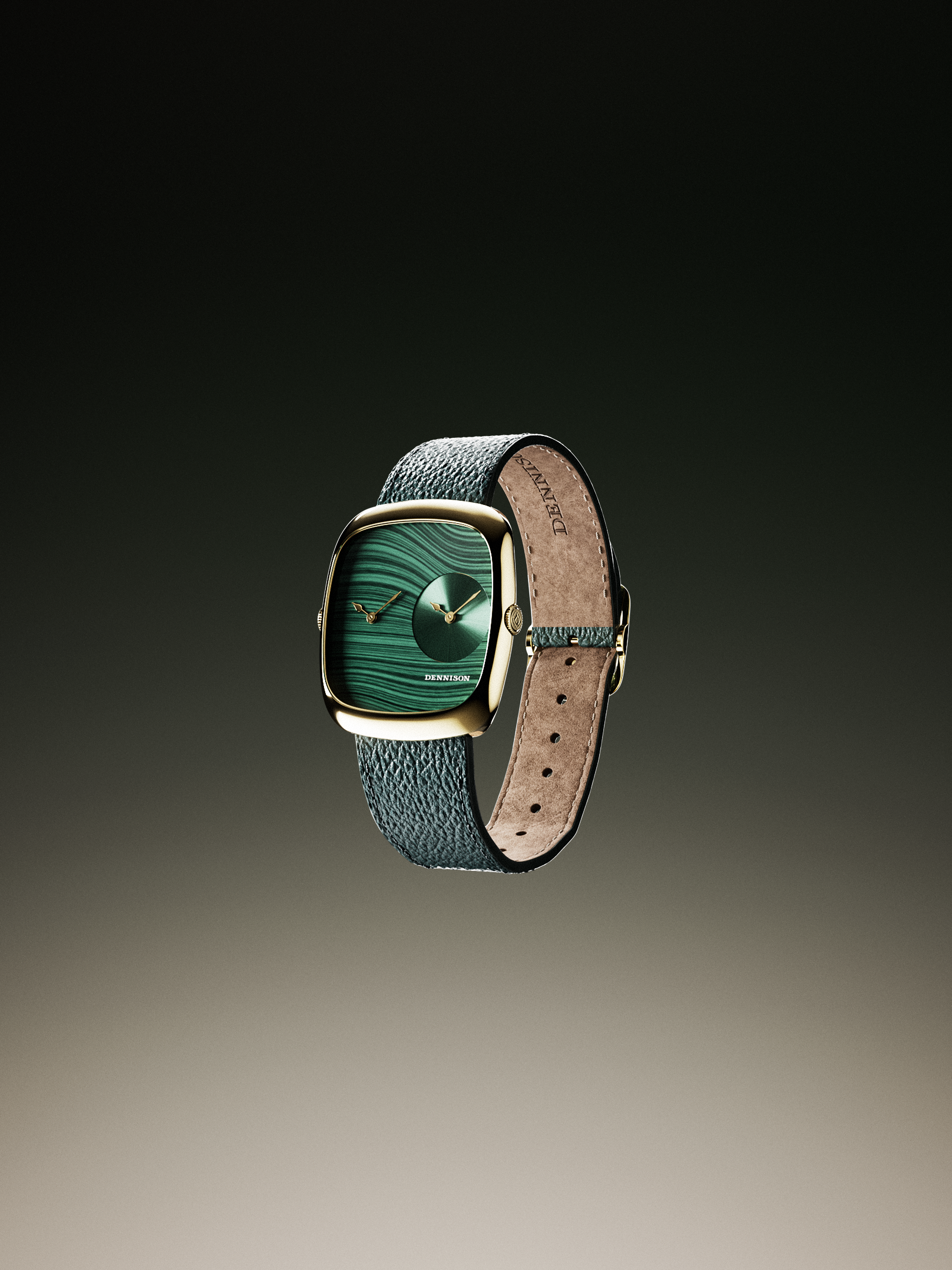 Malachite & Green Sunray In Gold