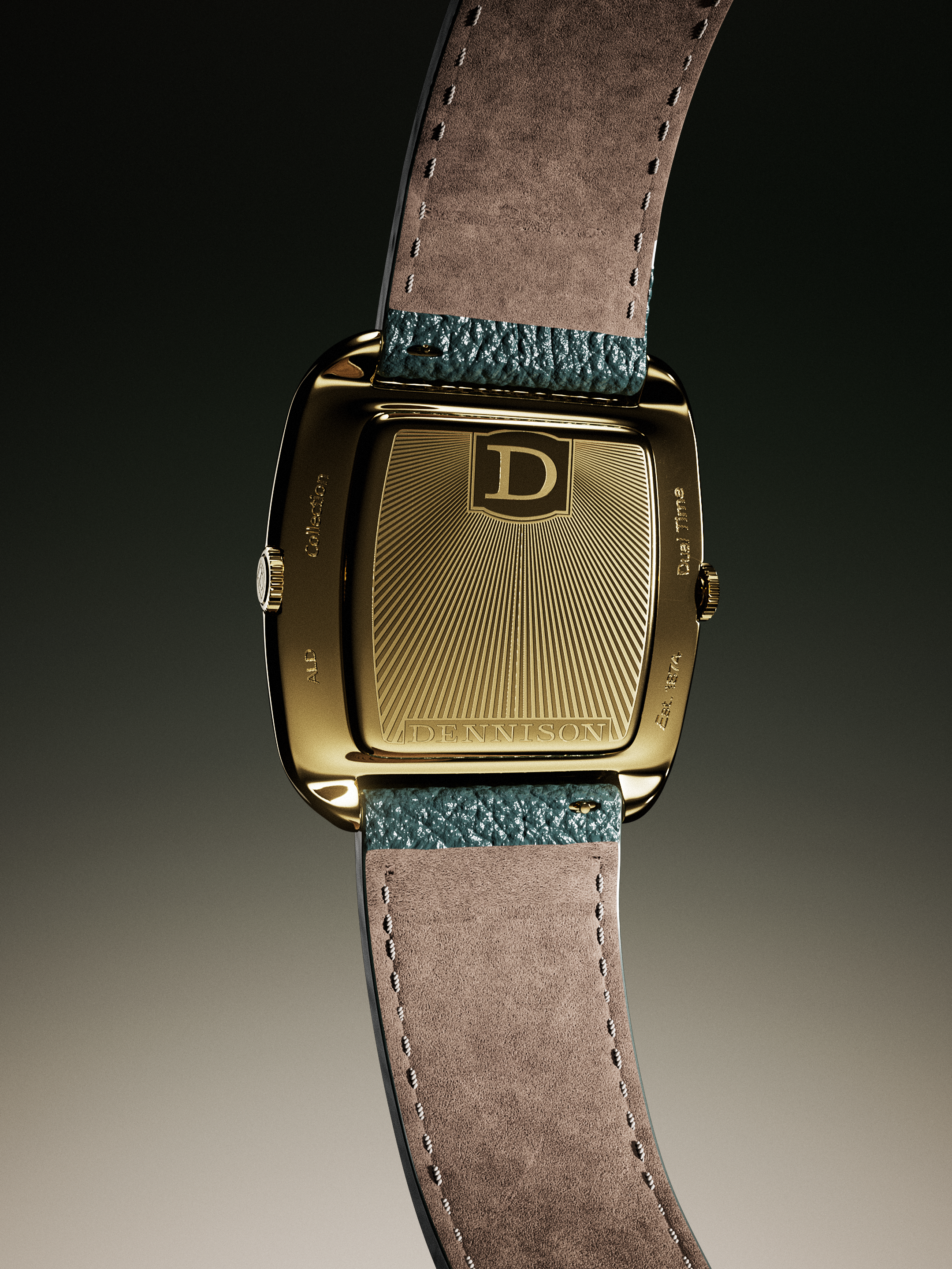 Malachite & Green Sunray In Gold