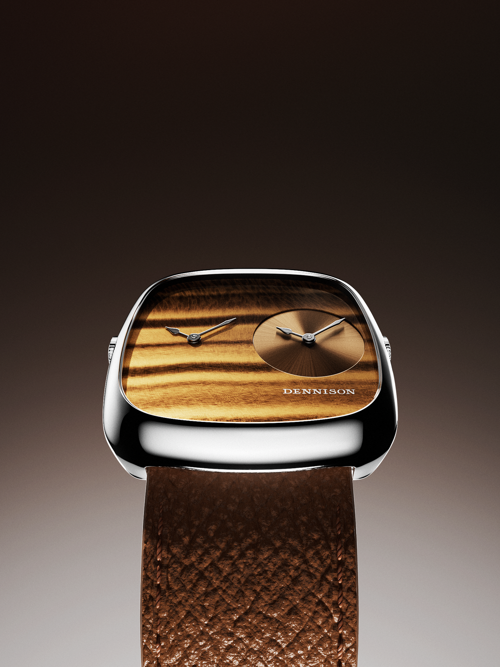 Tiger Eye & Gold Sunray In Steel