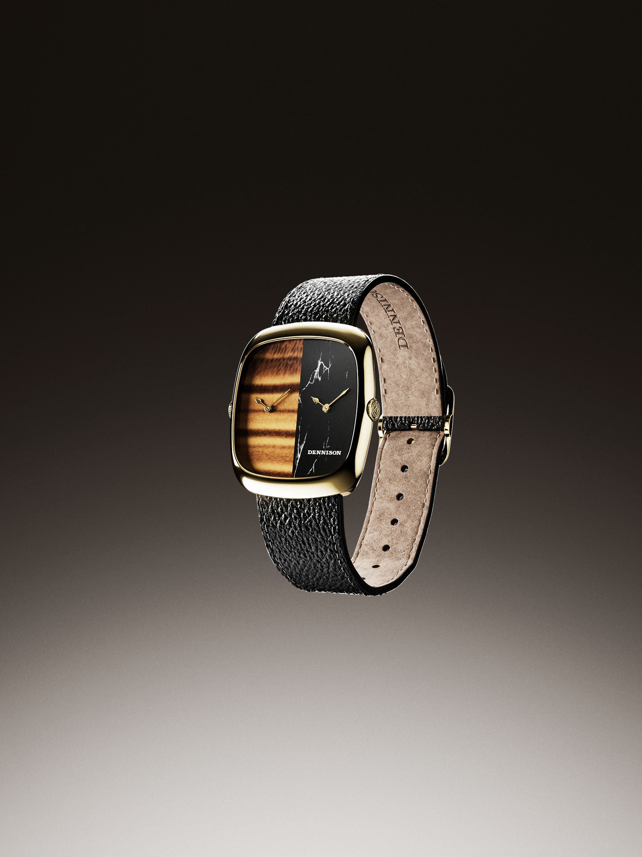 Tiger Eye & Marble In Gold