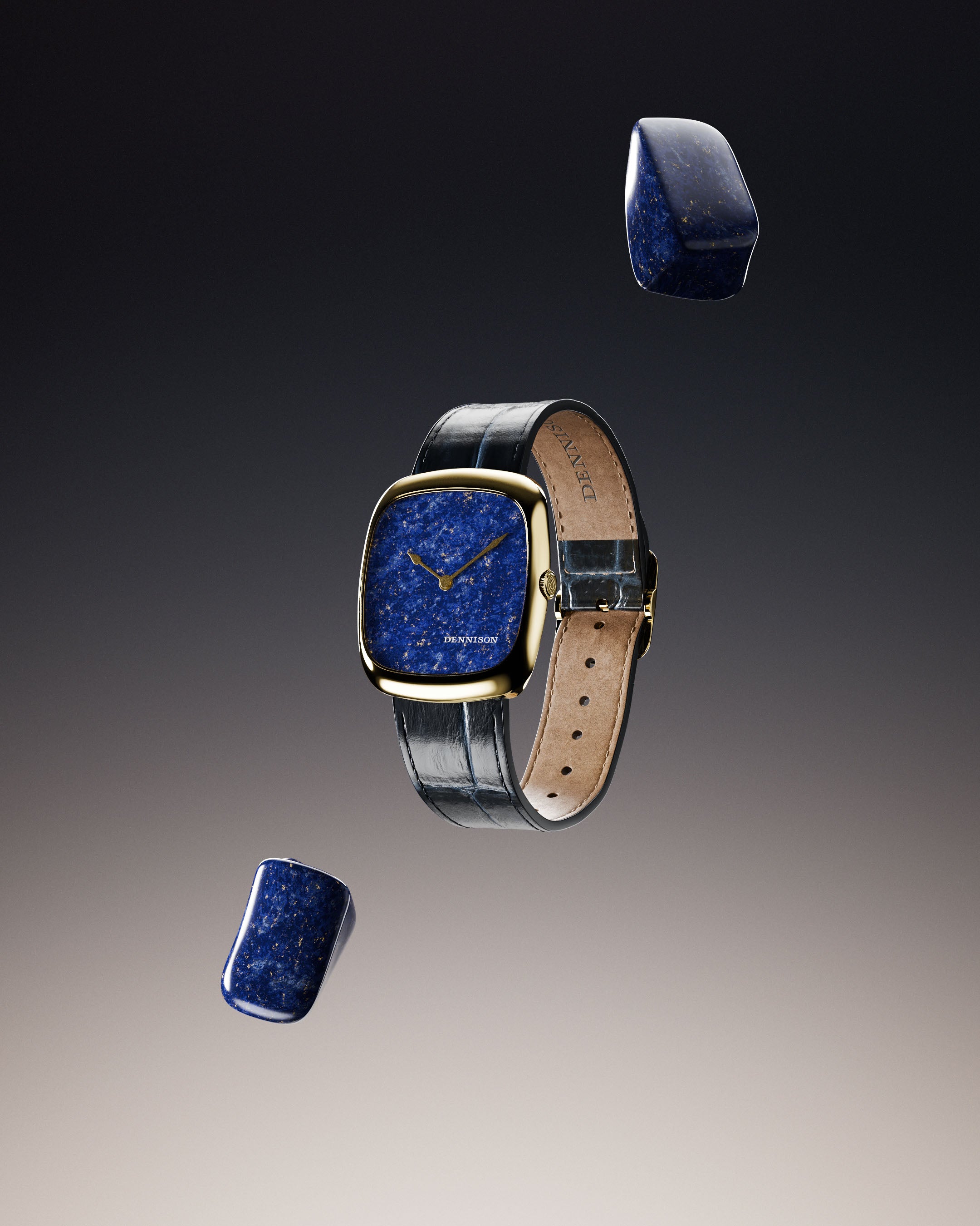 Natural Stone Lapis Lazuli In Gold