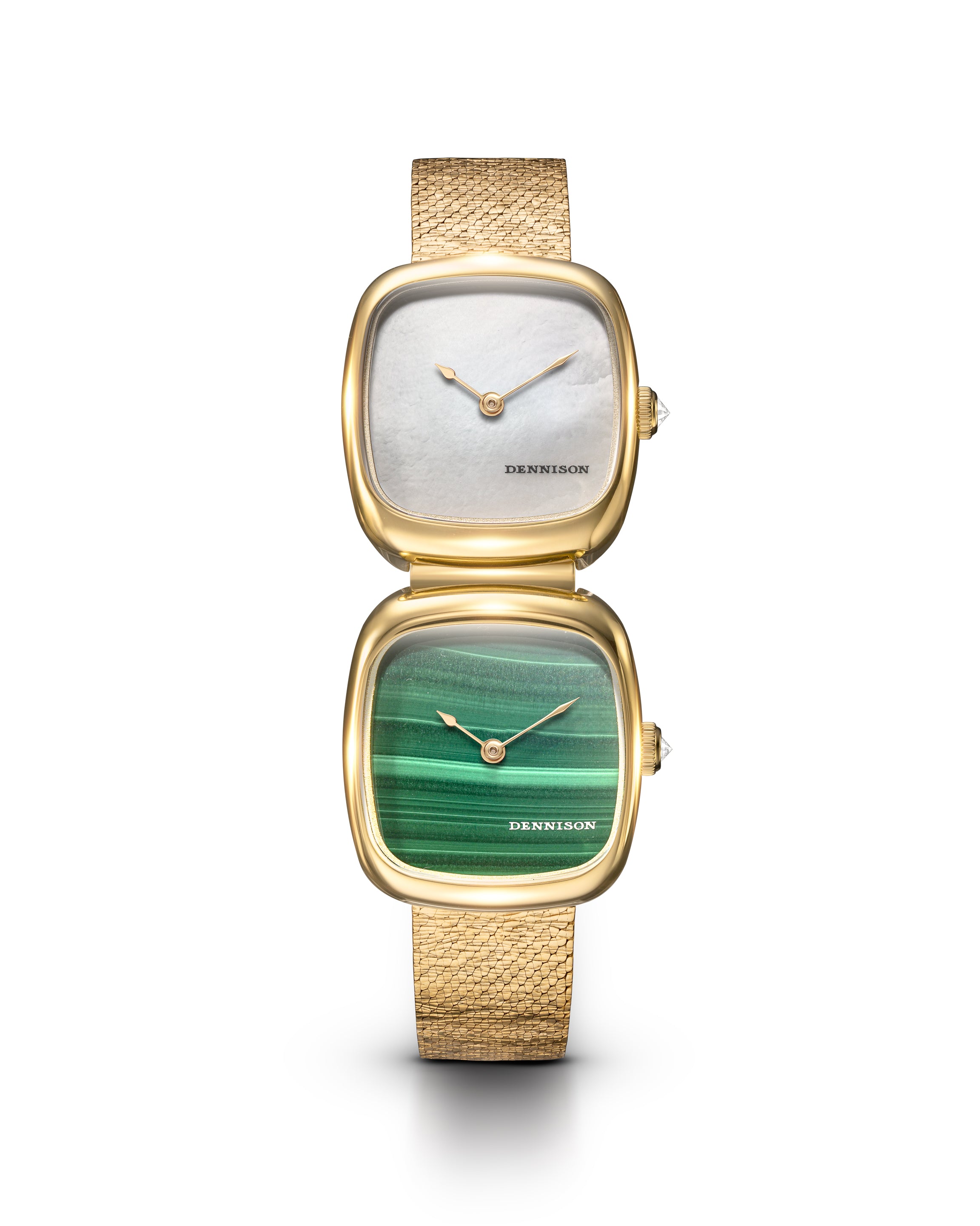 Dual Time Mini – White MOP & Malachite