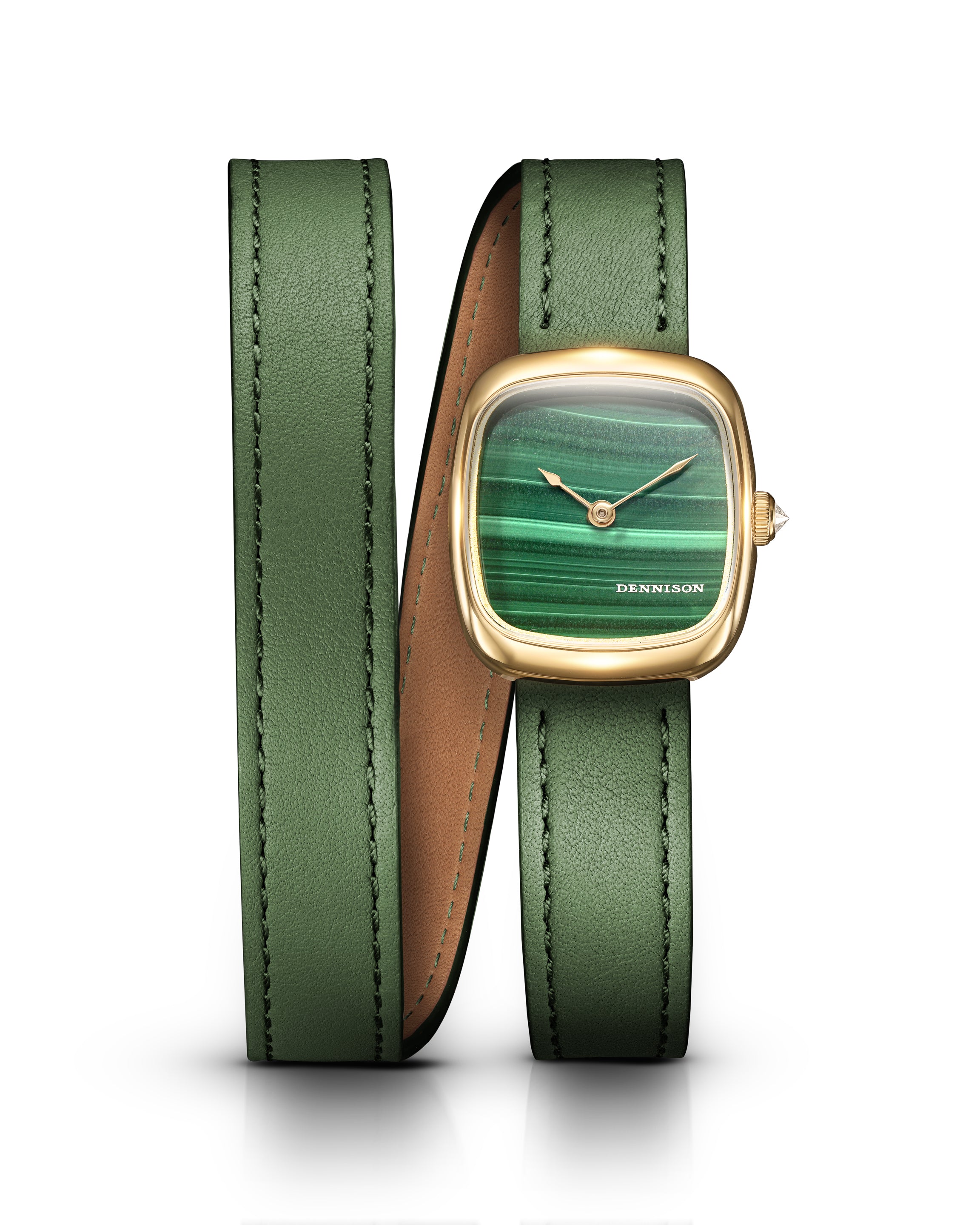 Mini Malachite In Gold