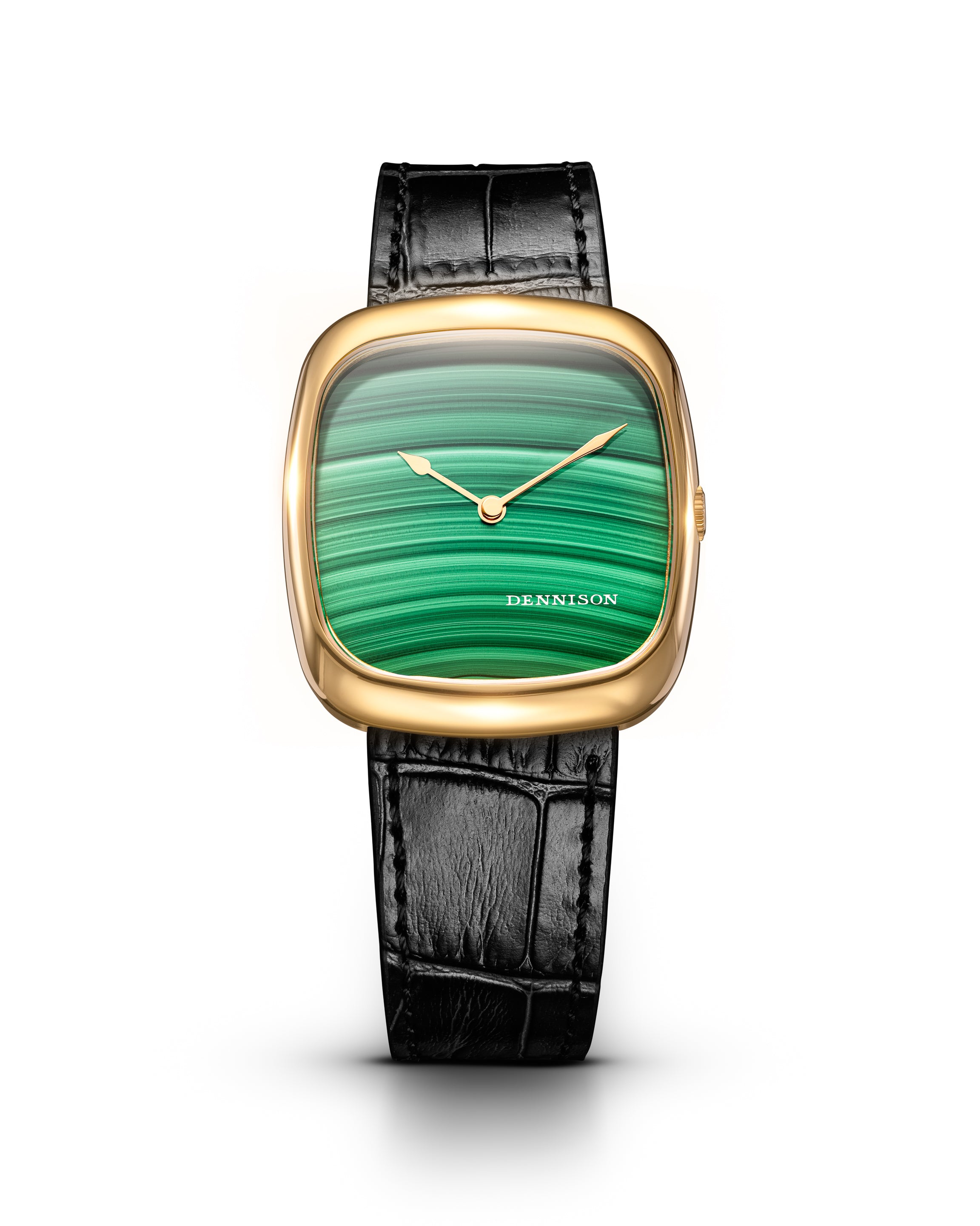 Natural Malachite Stone In Gold