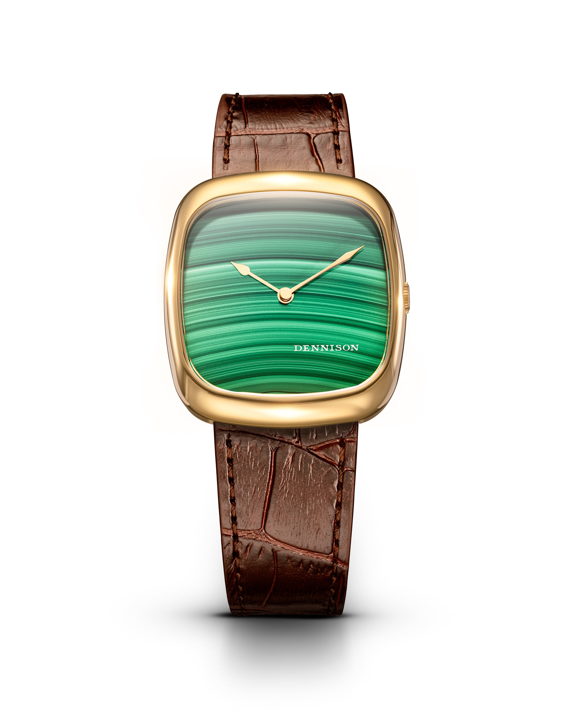 Natural Malachite Stone In Gold