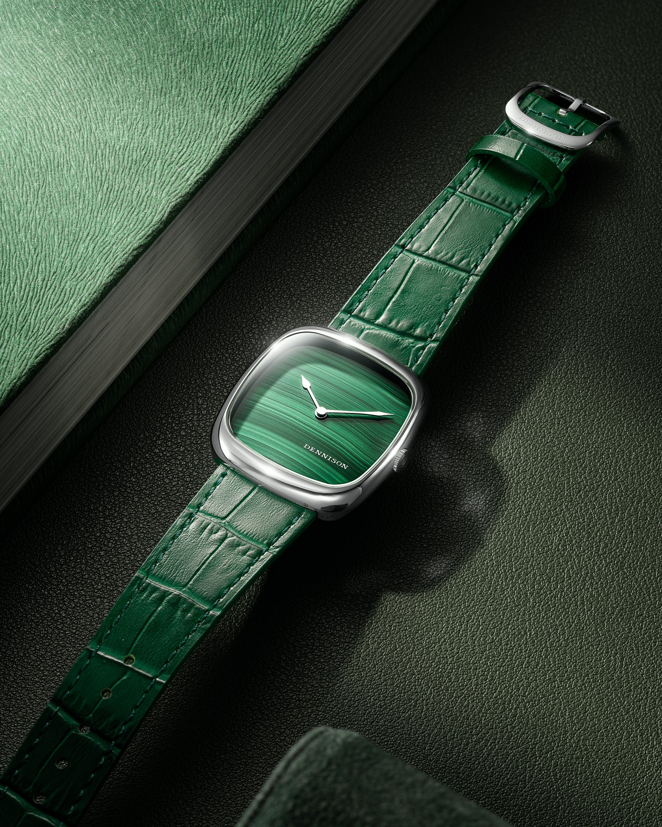 Natural Malachite Stone In Steel