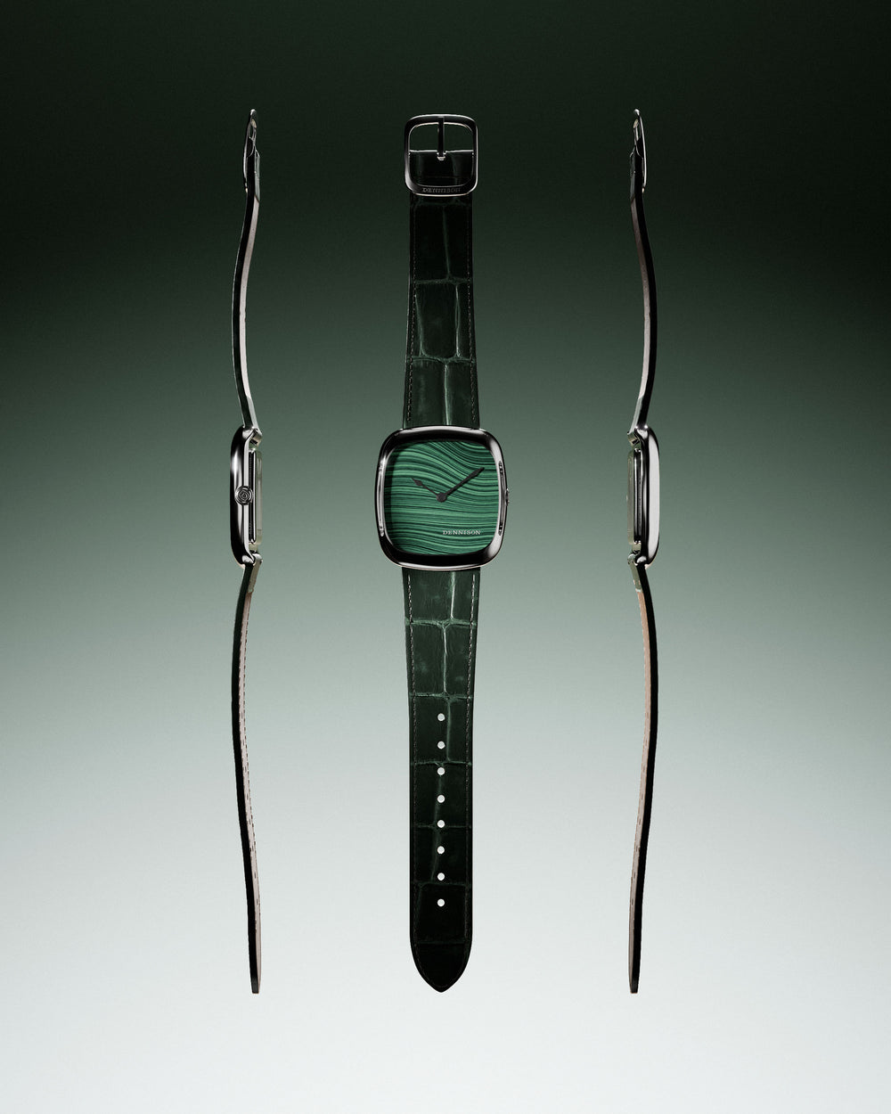 Natural Malachite Stone In Steel