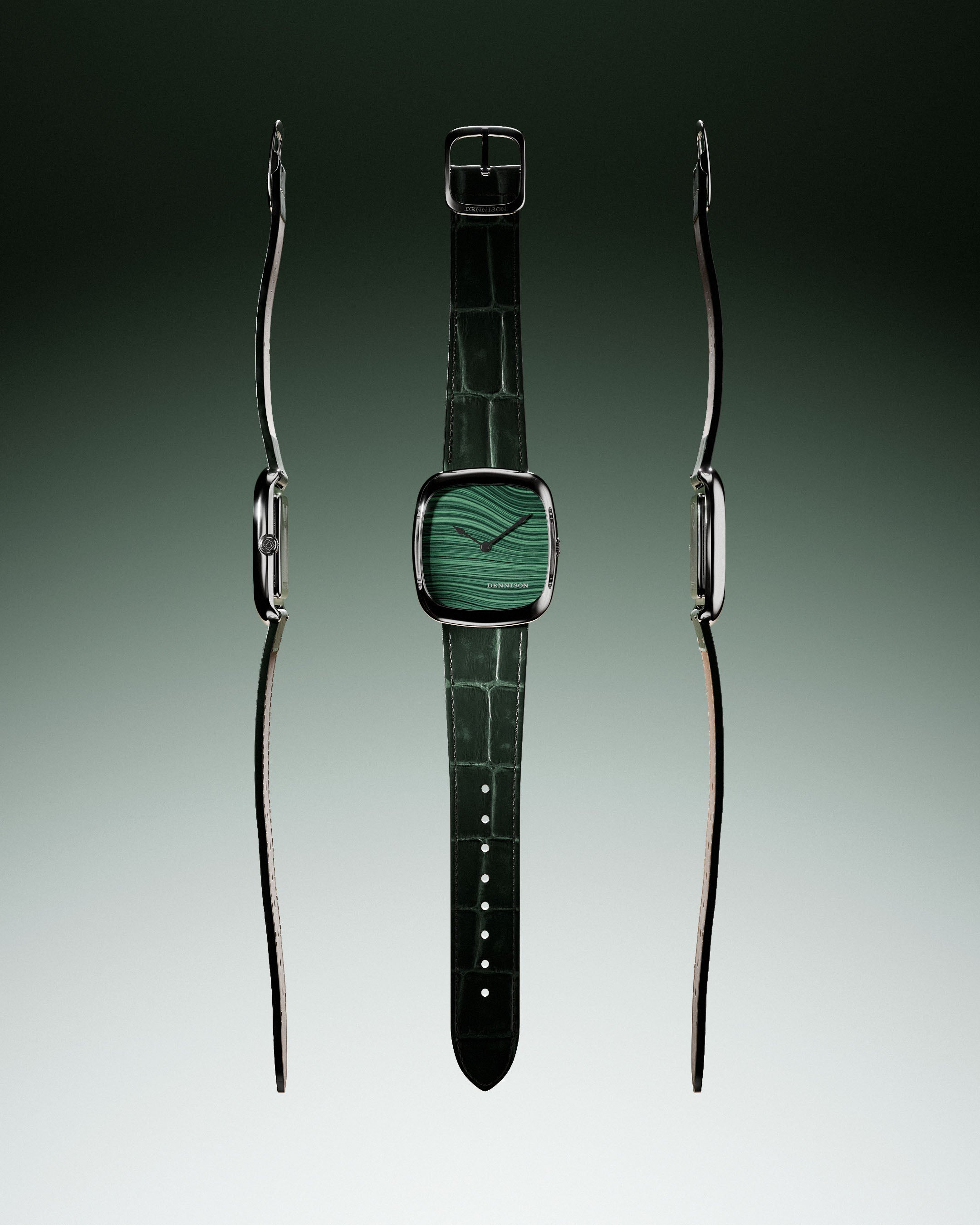 Natural Malachite Stone In Steel