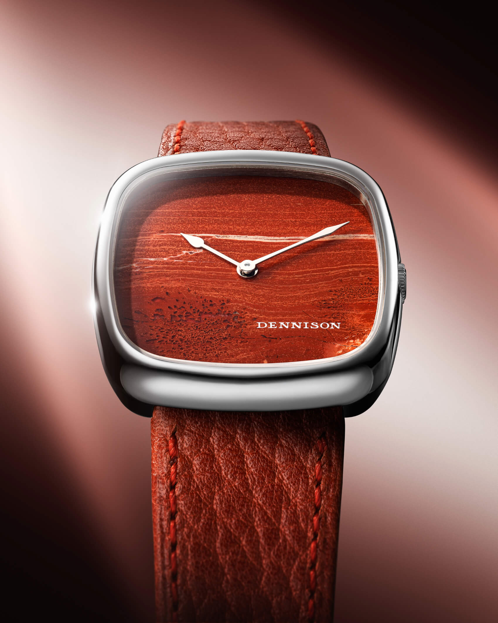 Natural Red Agate Stone In Steel