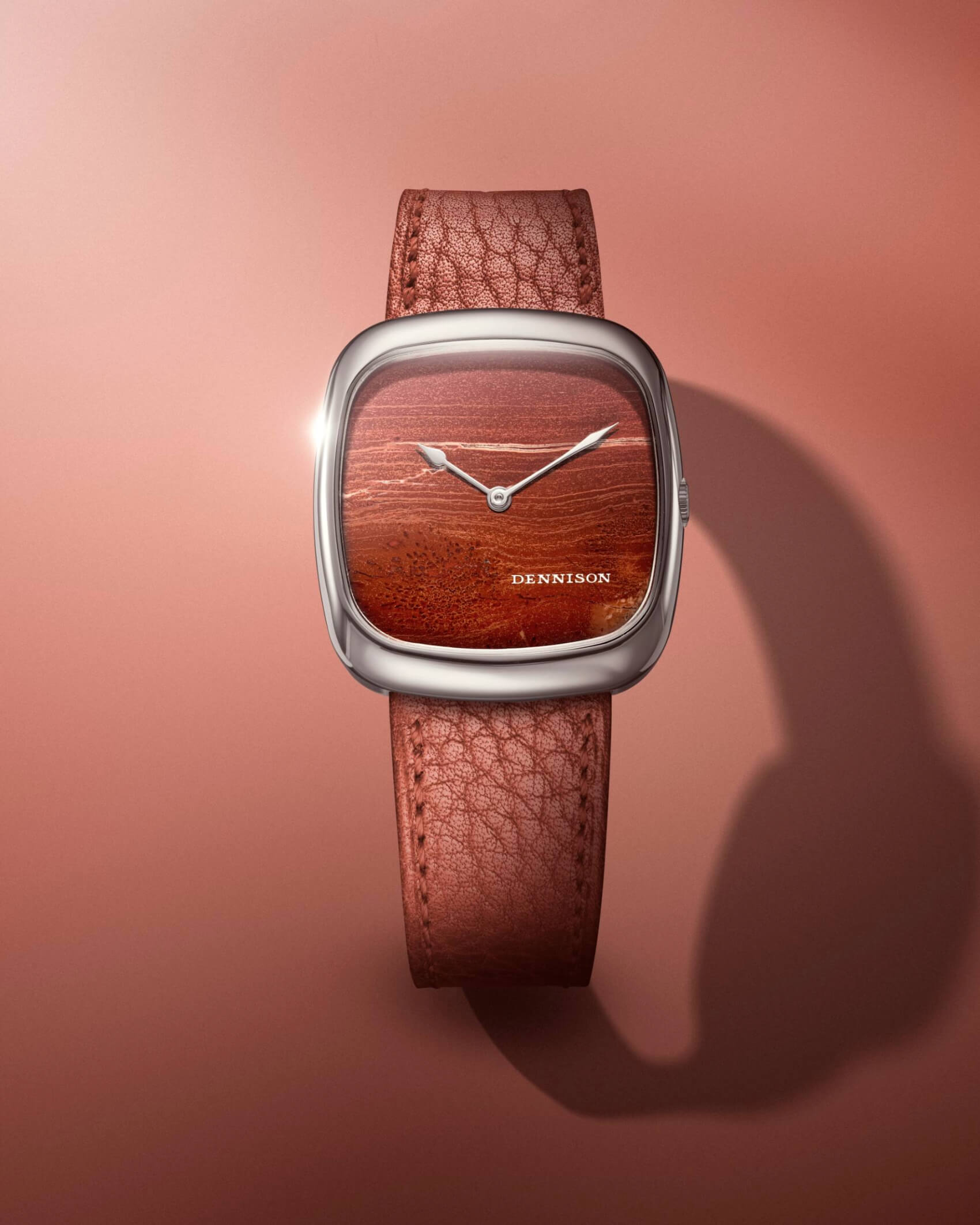 Natural Red Agate Stone In Steel