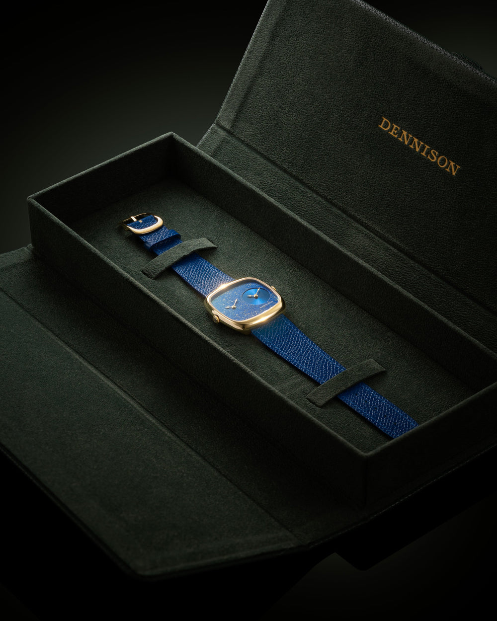 Lapis & Blue Sunray In Gold