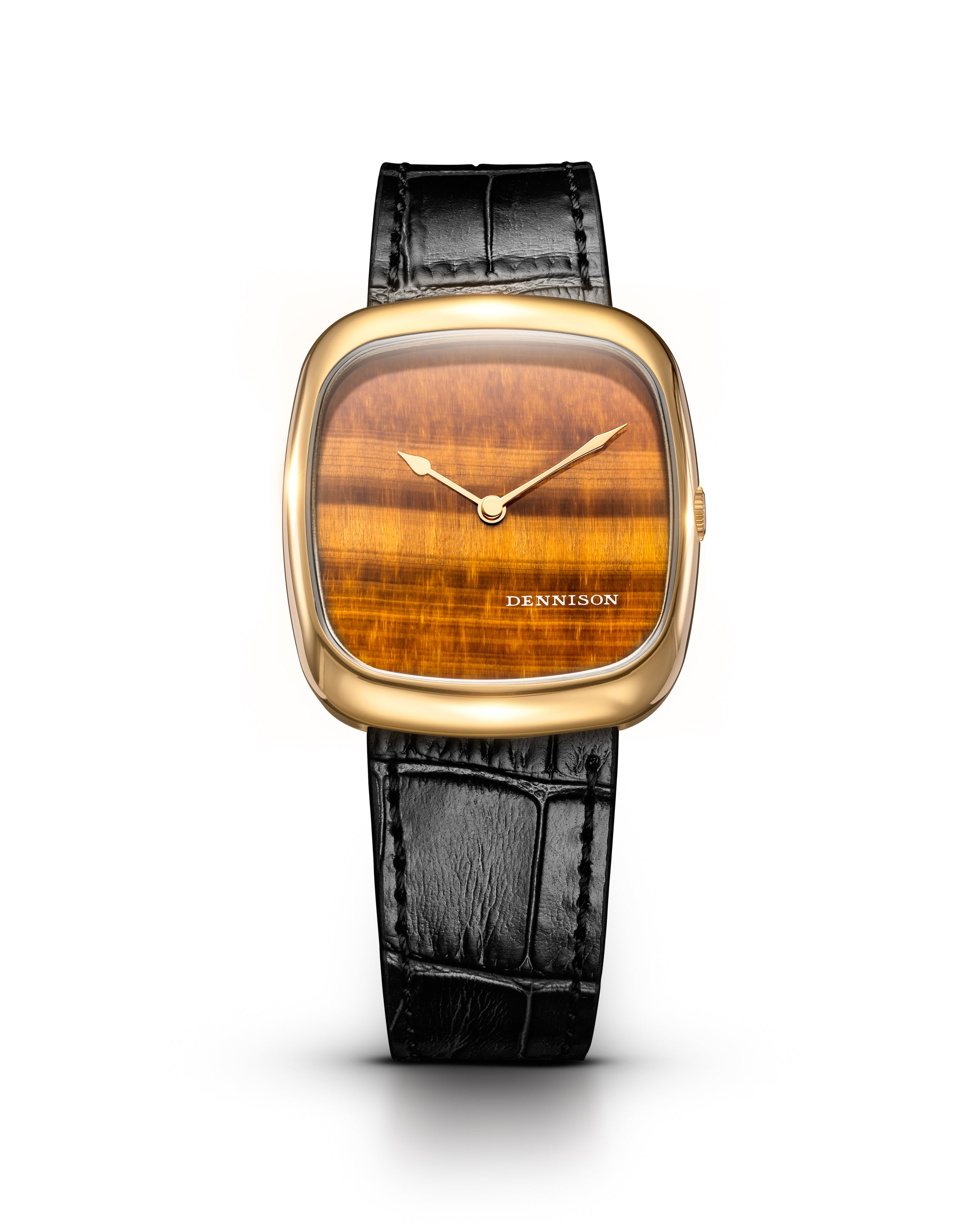 Natural Stone Tiger Eye In Gold