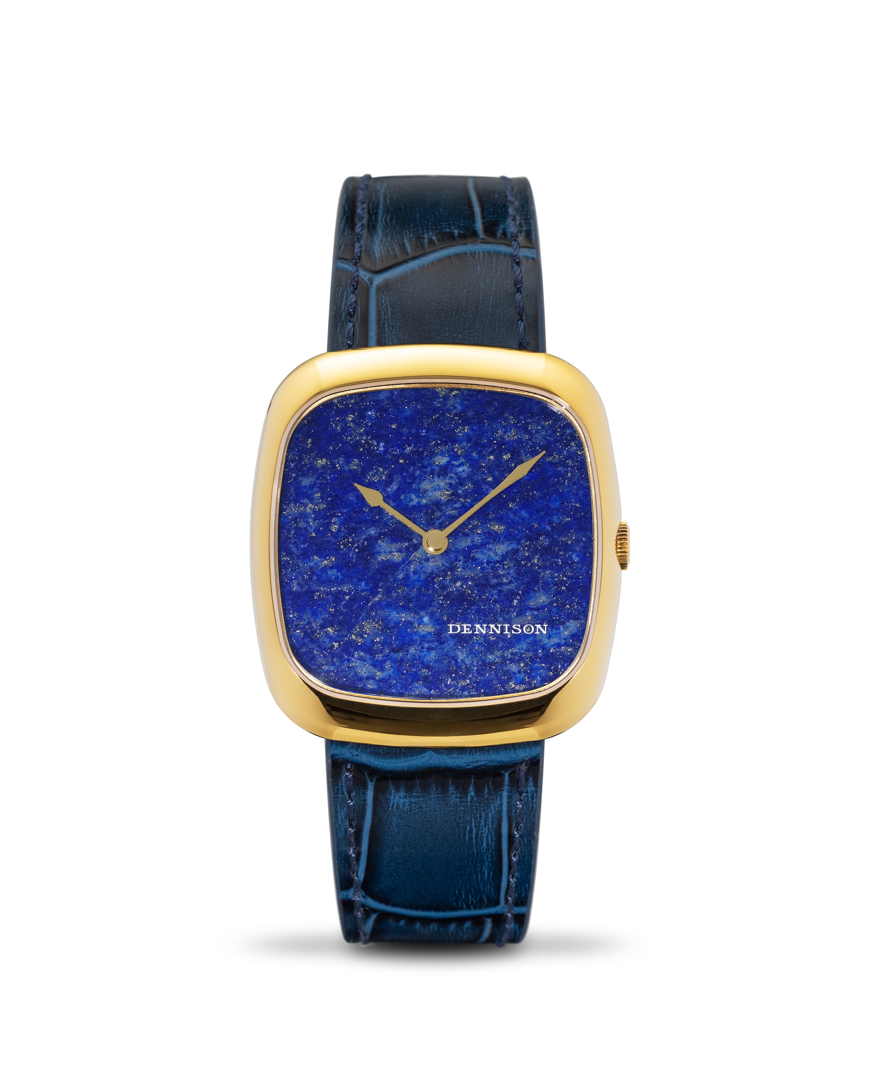 Natural Stone Lapis Lazuli in Gold Stainless