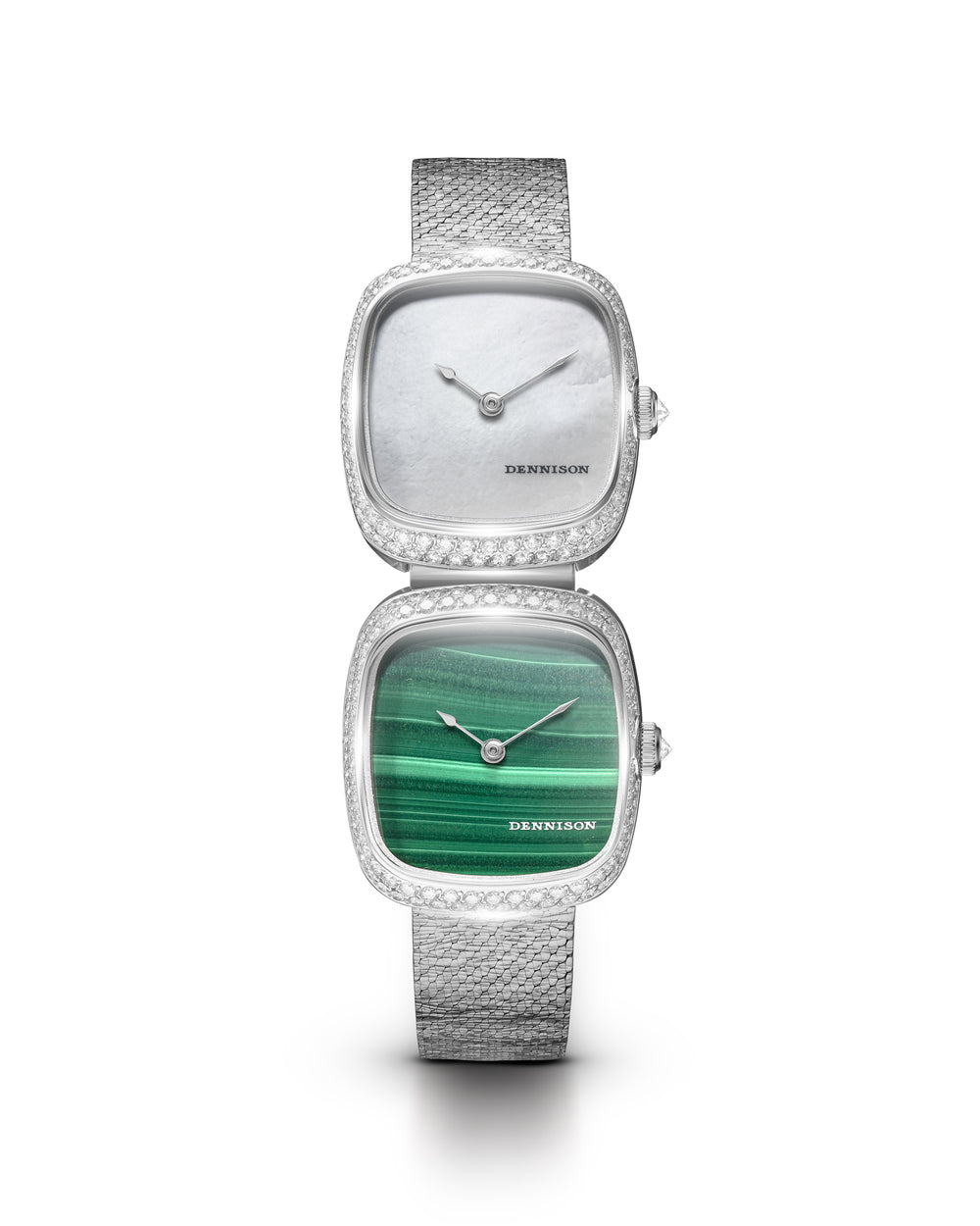 Dual Time Mini – White MOP & Malachite