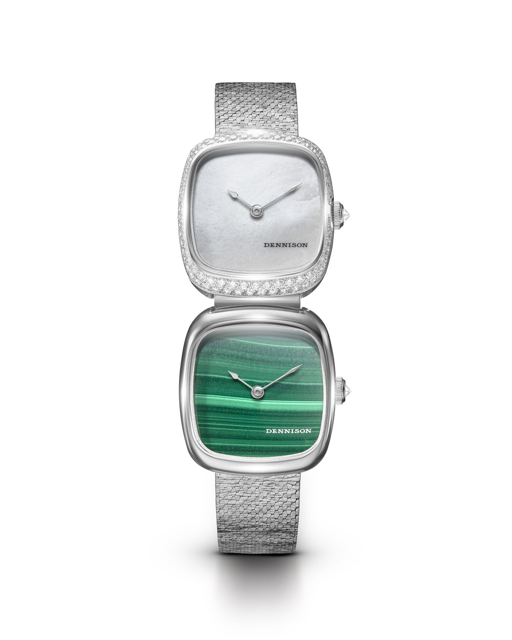 Dual Time Mini – White MOP & Malachite