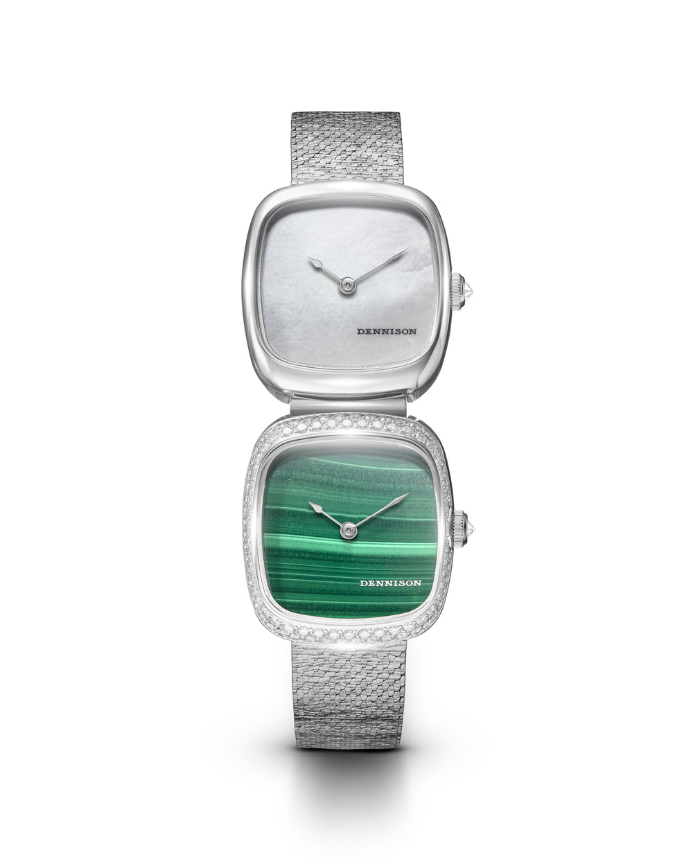 Dual Time Mini – White MOP & Malachite