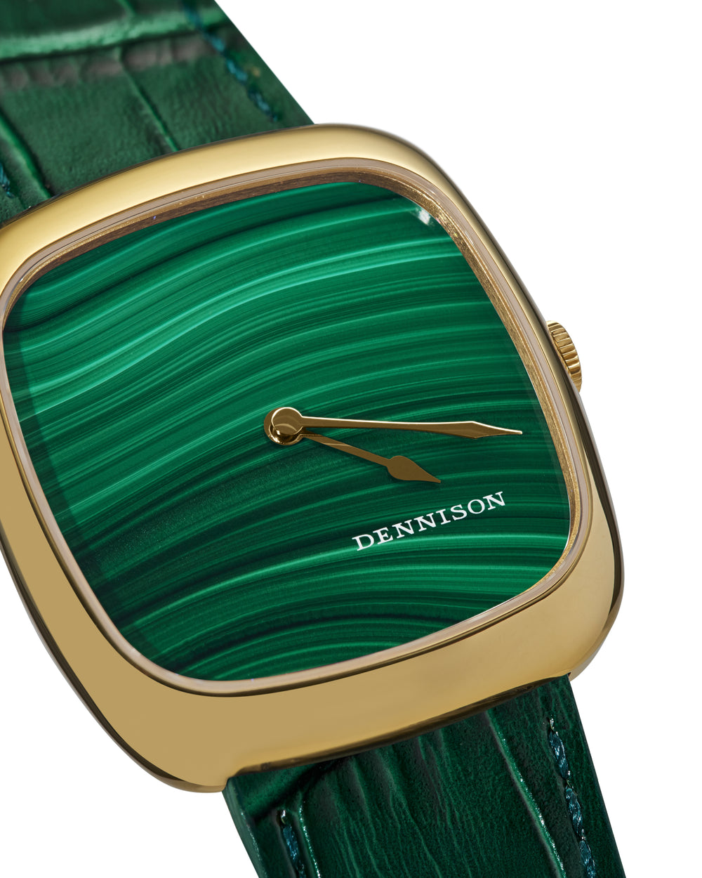 Natural Malachite Stone In Gold