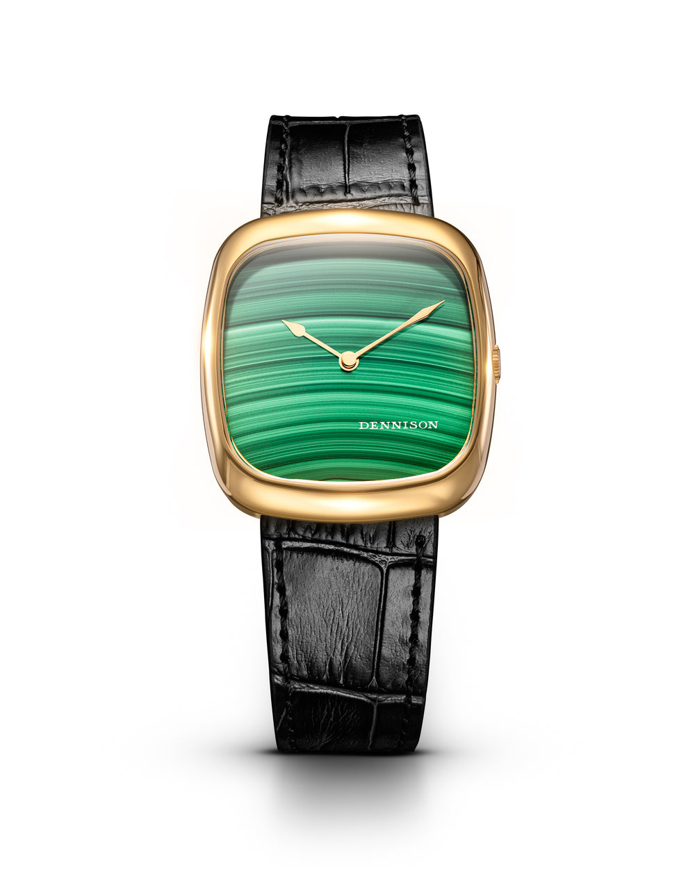Natural Malachite Stone In Gold