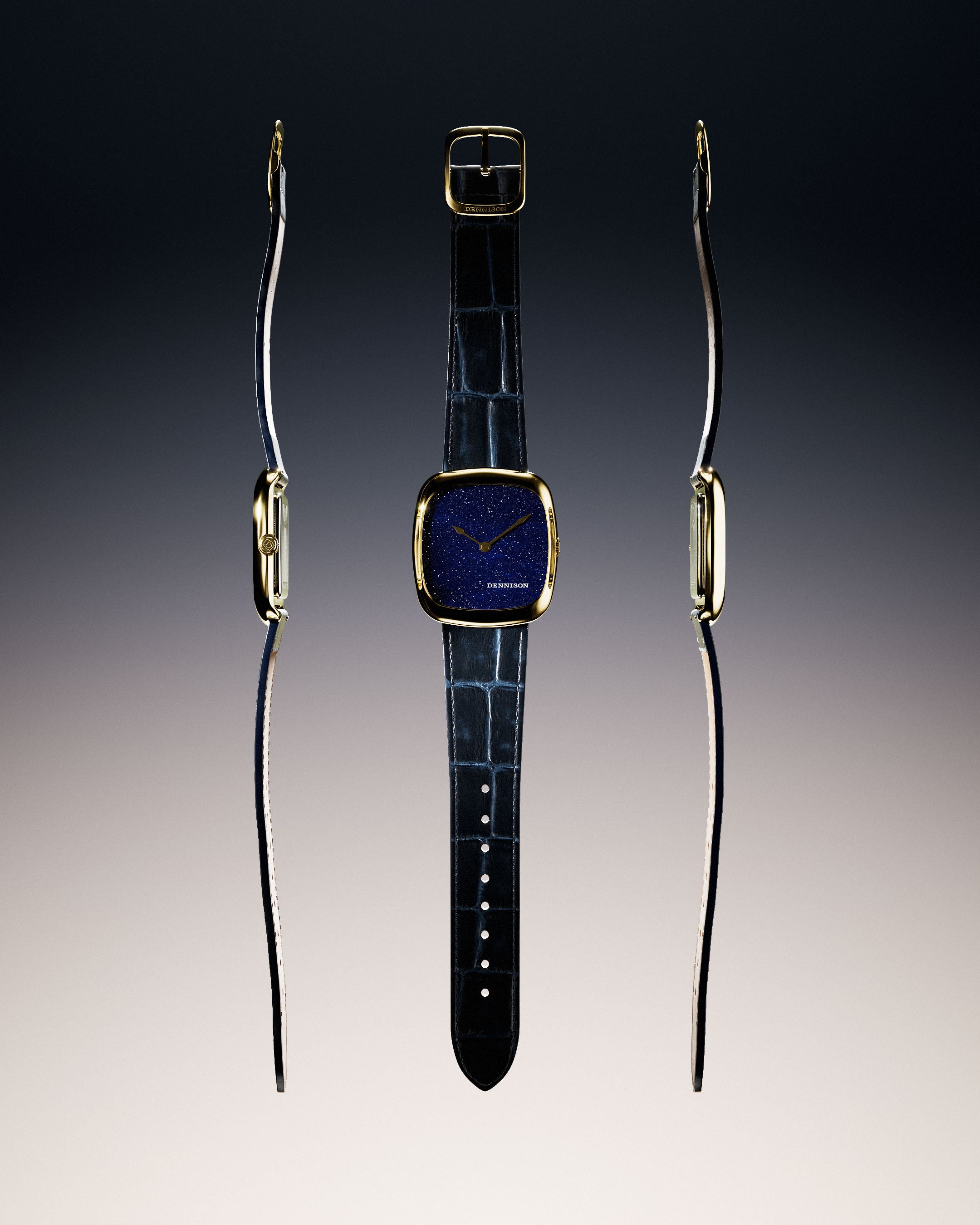 Midnight Aventurine in Gold Stainless