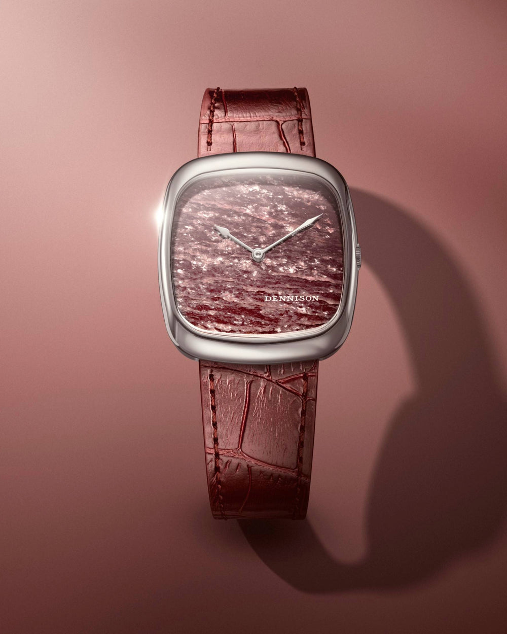 Natural Rubellite Stone In Steel