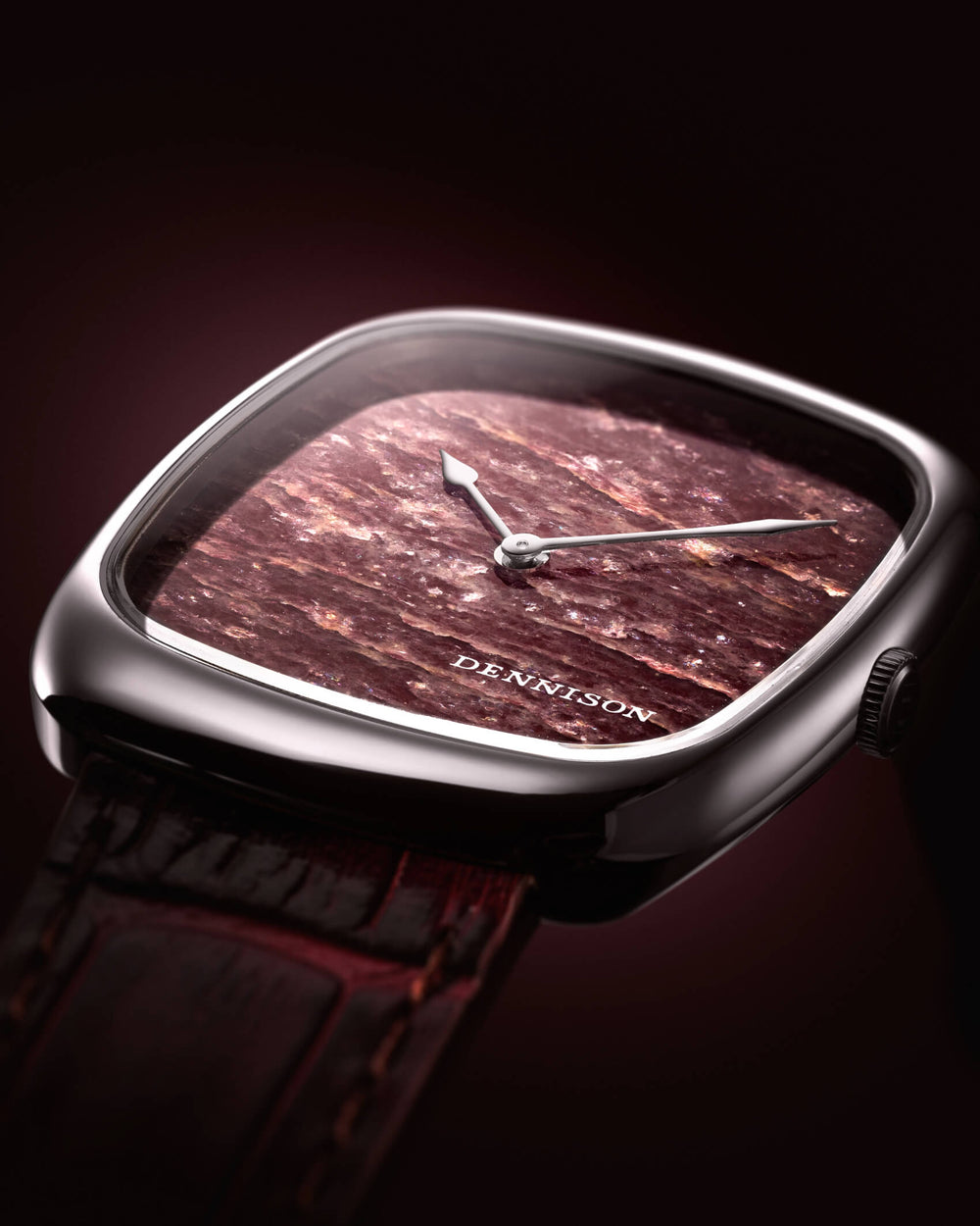 Natural Rubellite Stone In Steel