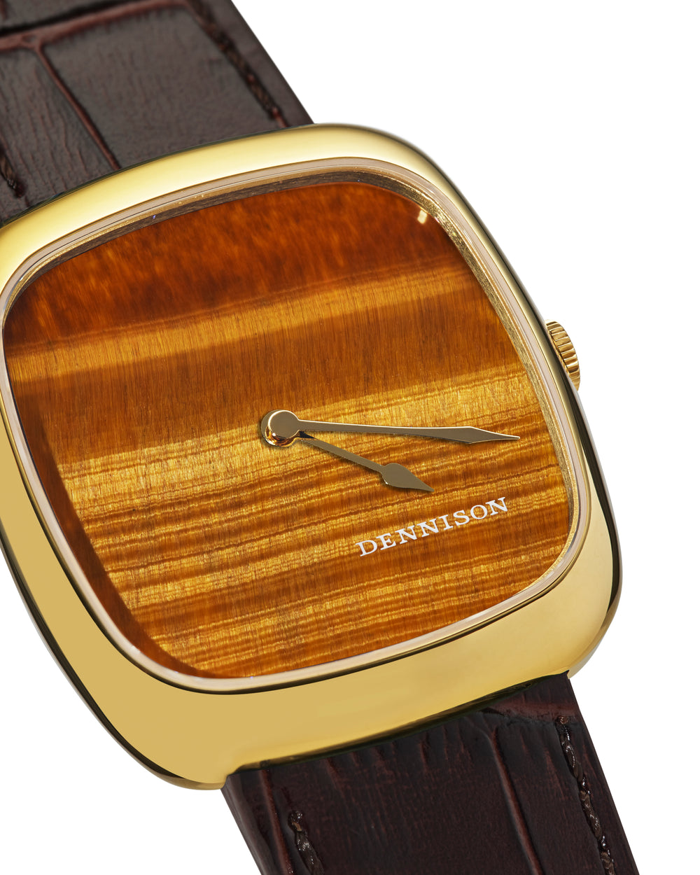 Natural Stone Tiger Eye In Gold