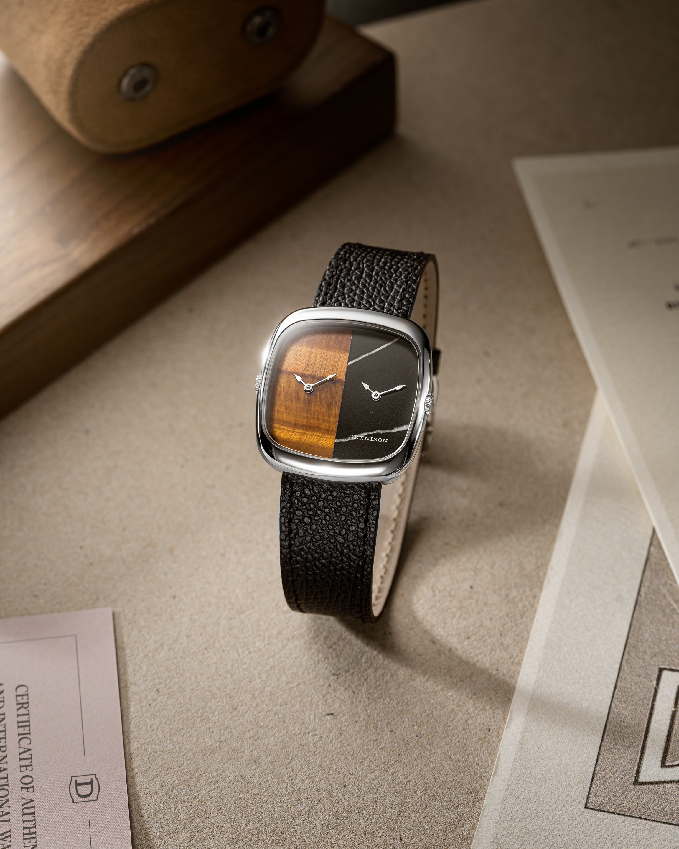 Tiger Eye & Marble In Steel