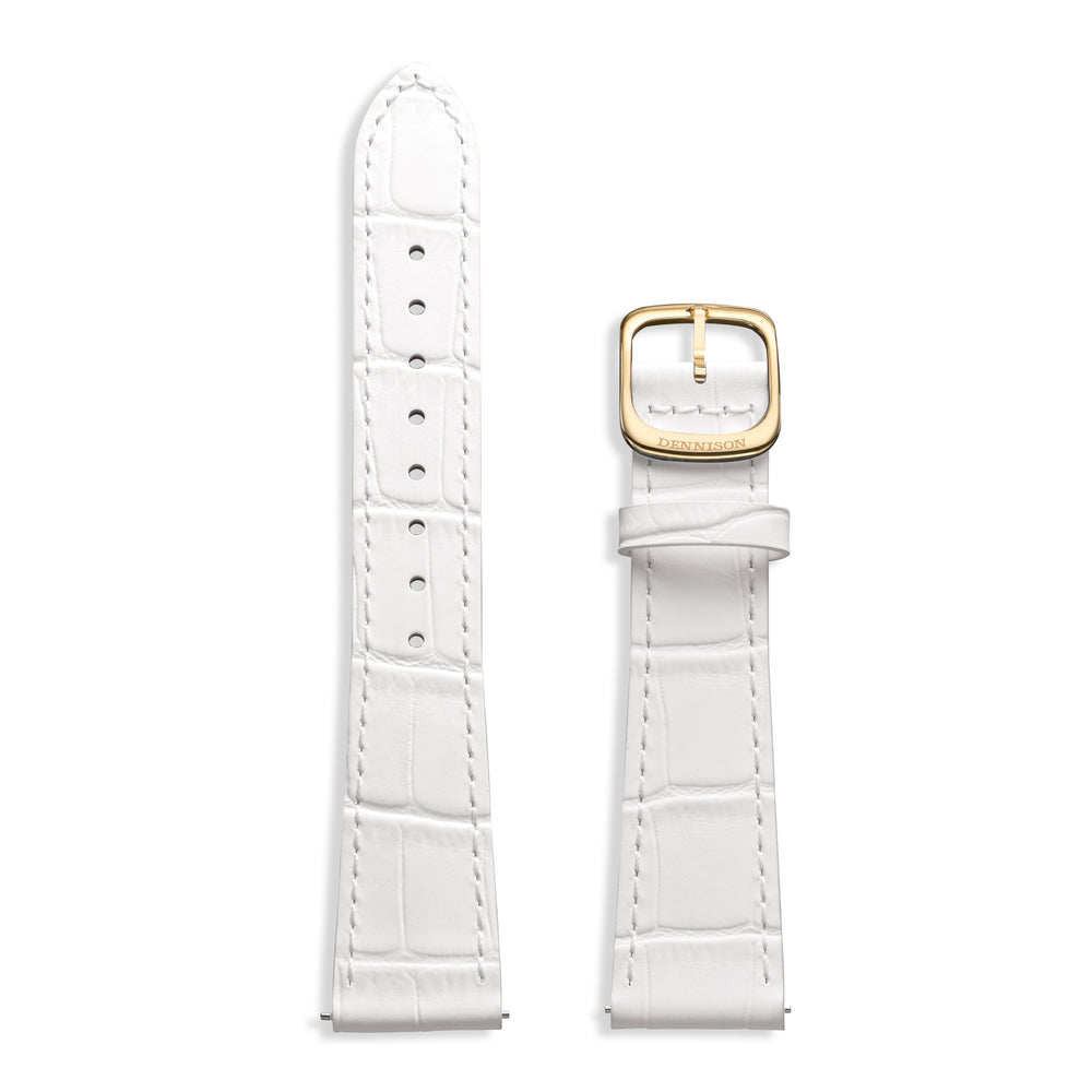 White Embossed Croc Strap