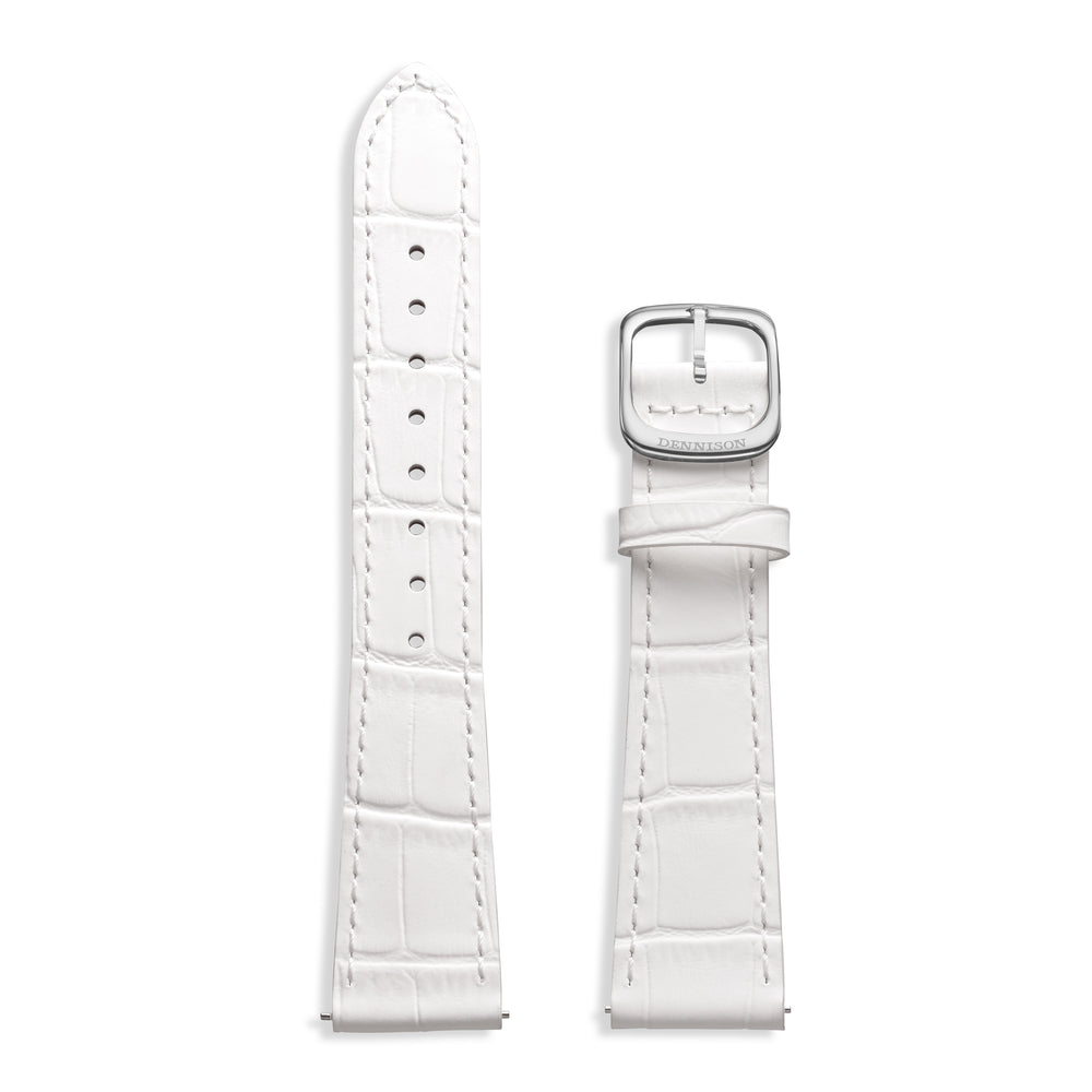 White Embossed Croc Strap