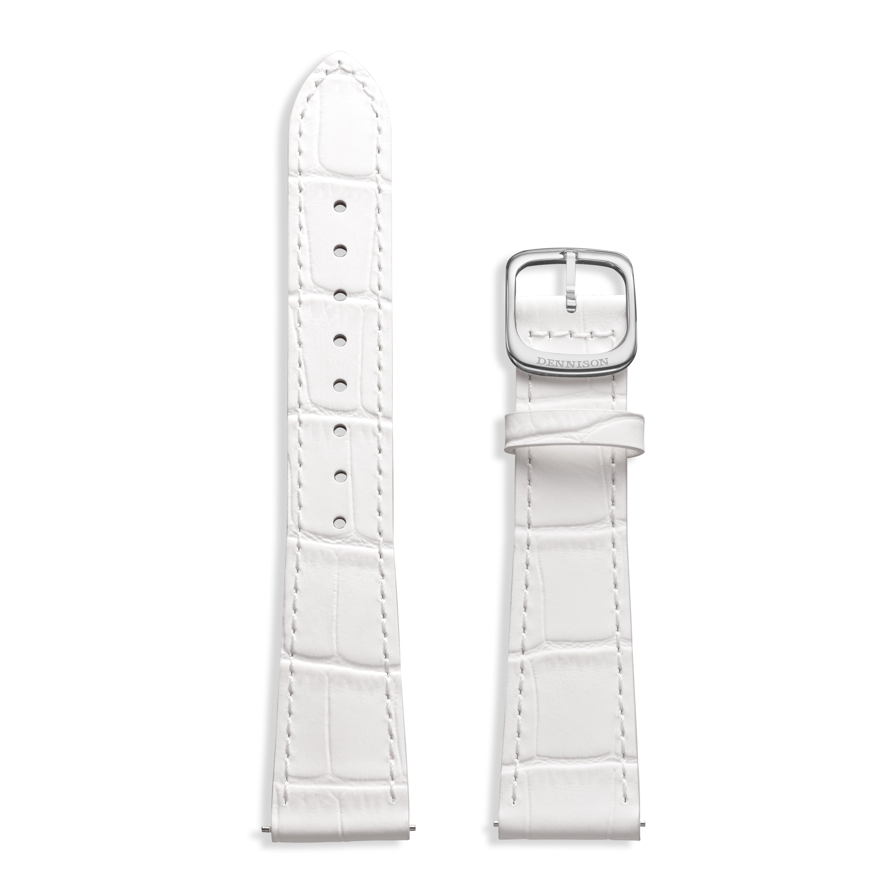 White Embossed Croc Strap