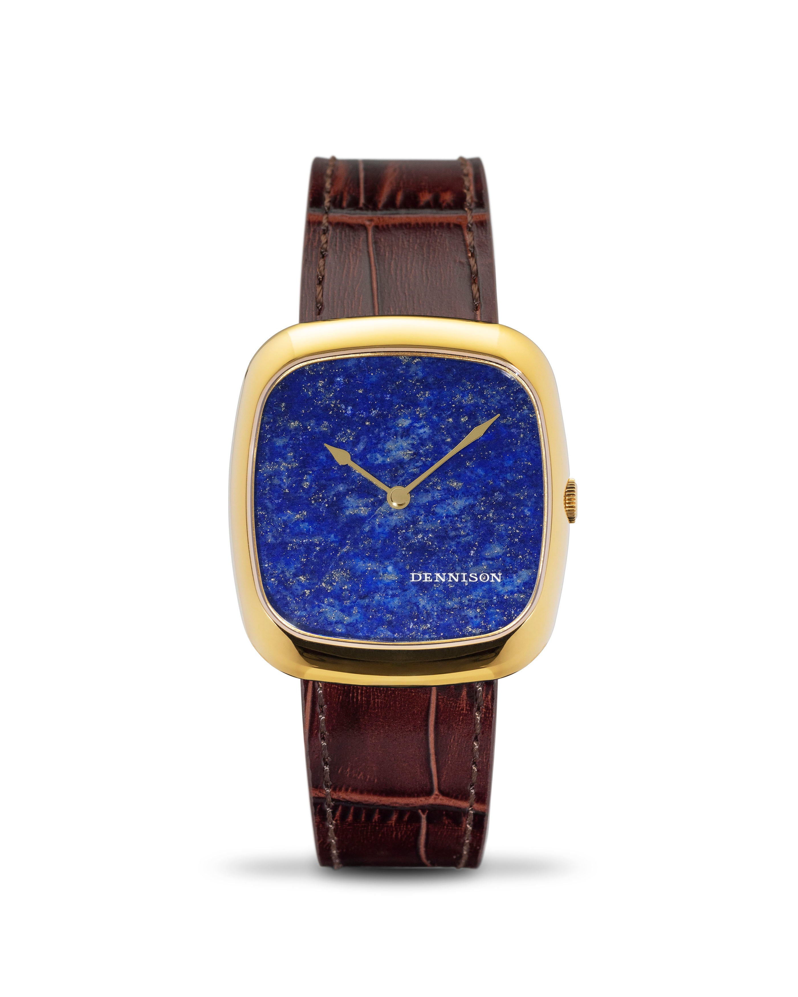 Natural Stone Lapis Lazuli in Gold Stainless