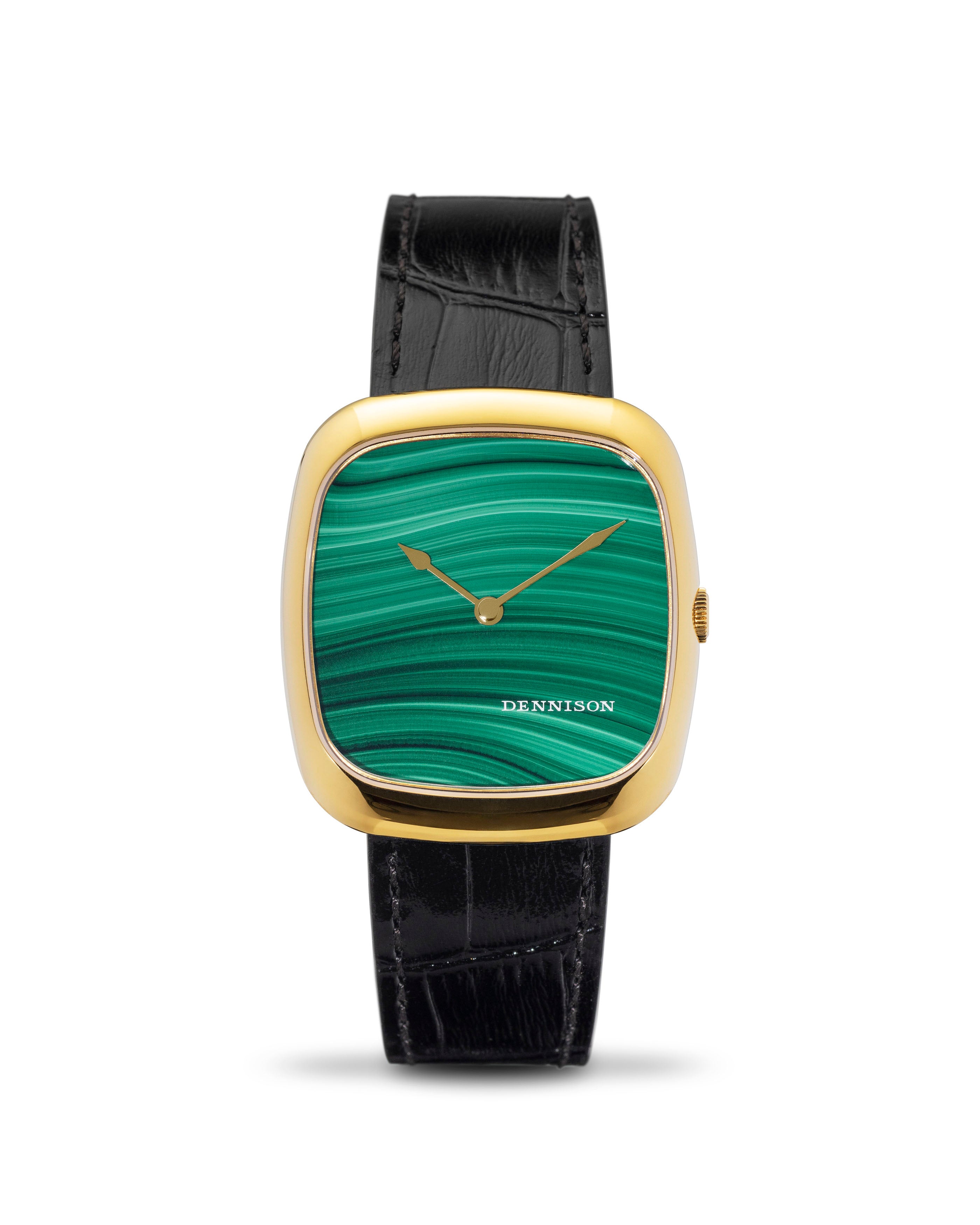 Natural Malachite Stone in Gold Stainless